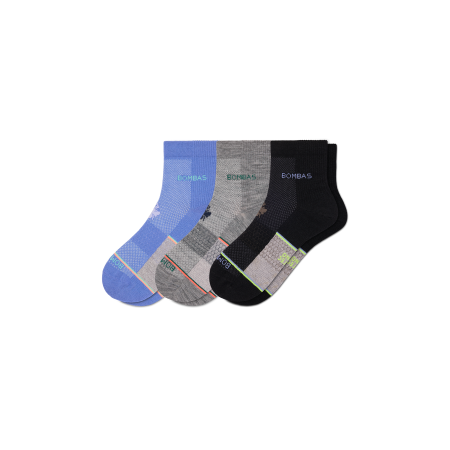Men's Sport Merino Wool Blend Quarter Sock 3-Pack - Daily Pick