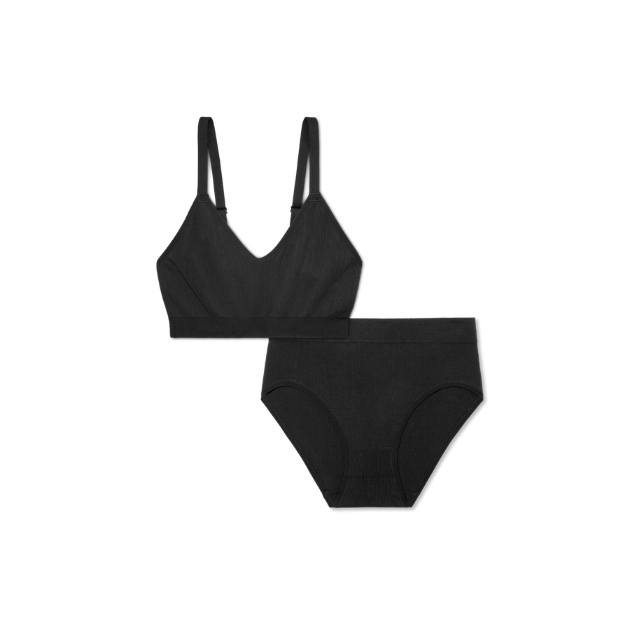 Women’s Seamless Scoop Bralette + High Rise Brief Pack - Simple Style