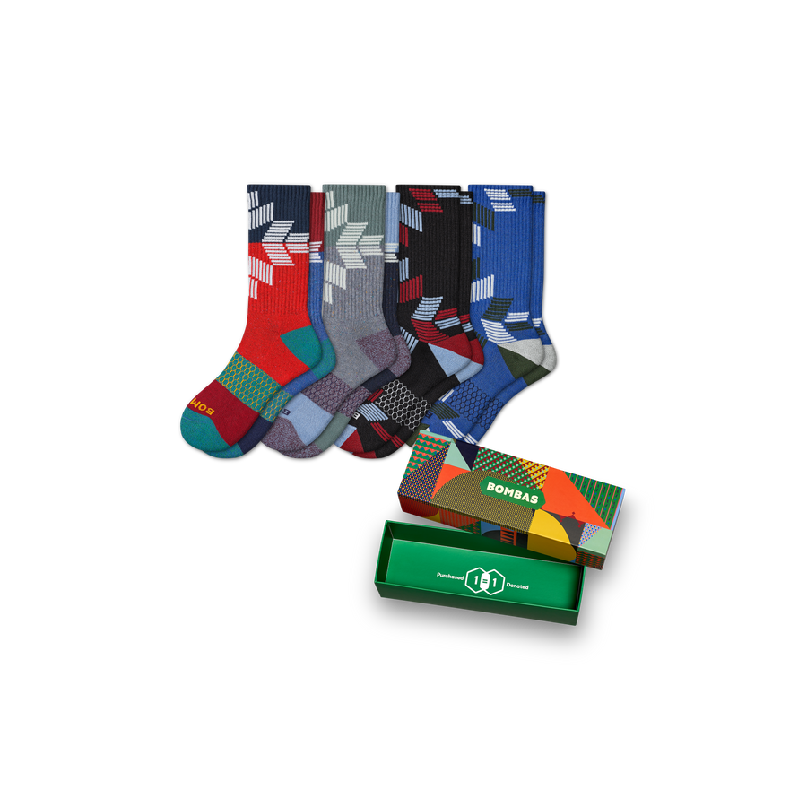 Men's Calf Sock 4-Pack Gift Box - Simple Style
