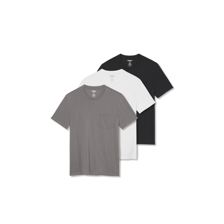 Men's Pima Cotton Pocket Crew Neck T-Shirt 3-Pack - Easy Wear