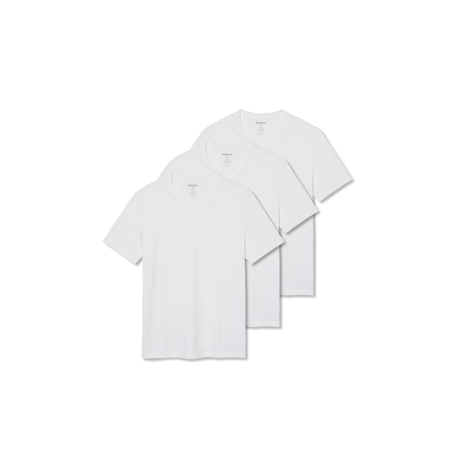 Men's Pima Cotton V-Neck T-Shirt 3-Pack - Easy Stretch
