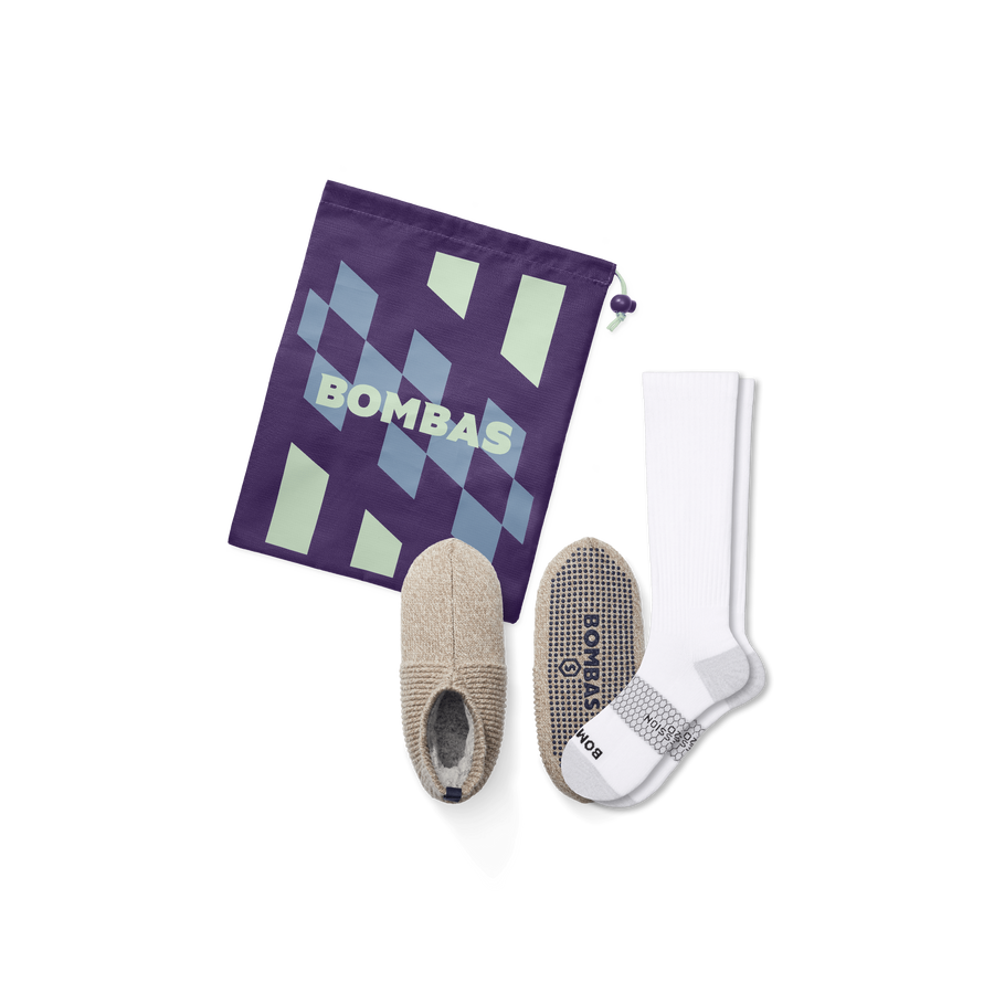 Women's Travel Sock and Gripper Slipper 2-Pack - All Day Fit