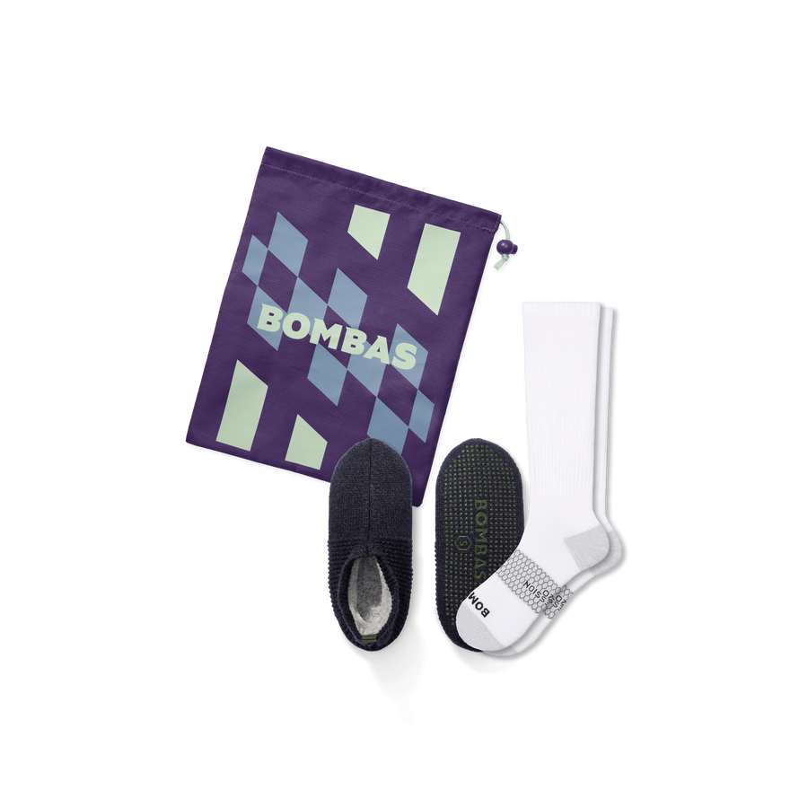 Men's Travel Sock and Gripper Slipper 2-Pack - Daily Cushion
