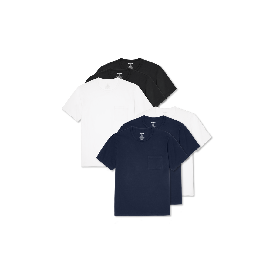 Men's Premium Weight Pocket Crew Neck T-Shirt 6-Pack - Ready Pick
