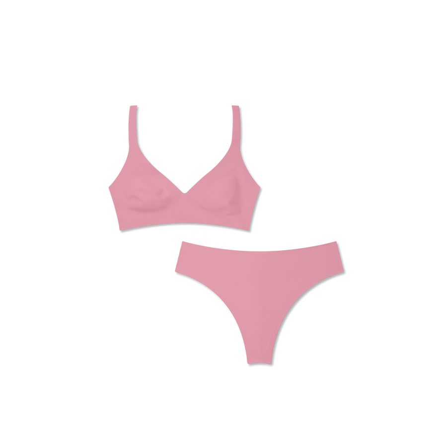 Women’s No Show Plunge Bralette + Thong Pack - Smooth Fit