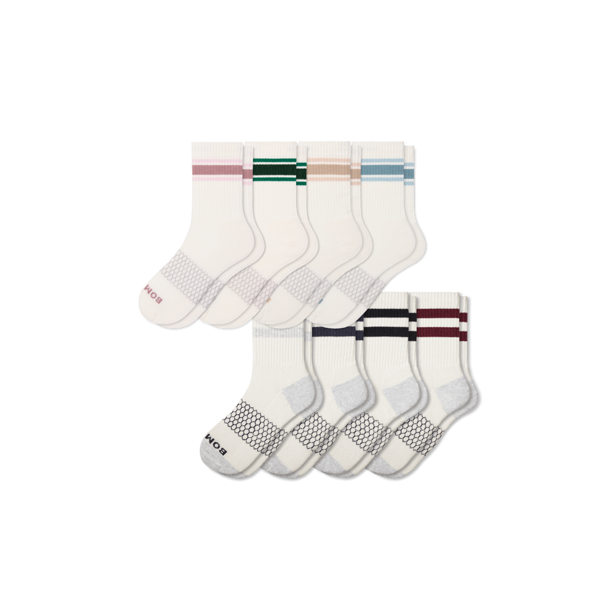 Women's Vintage Stripes Half Calf Sock 8-Pack - Modern Touch