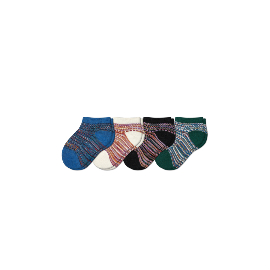 Toddler Mosaic Ankle Sock 4-Pack - Clean Finish