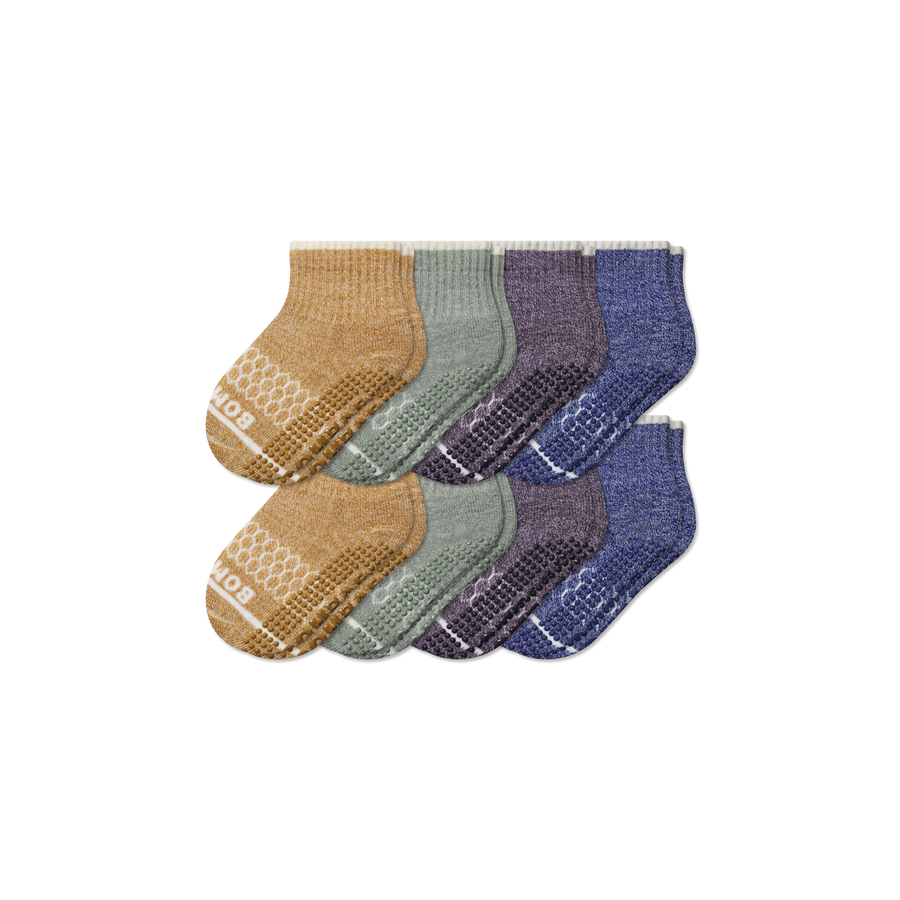 Toddler Merino Wool Blend Gripper Calf Sock 8-Pack - Soft Step