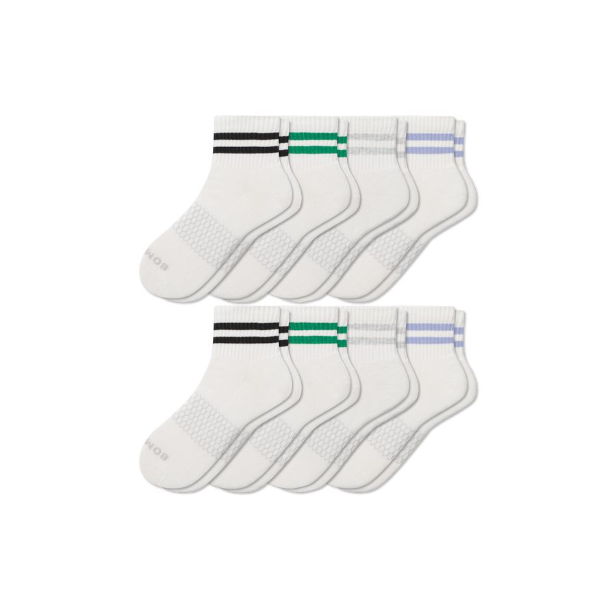 Men's Vintage Stripes Quarter Sock 8-Pack - Daily Cushion