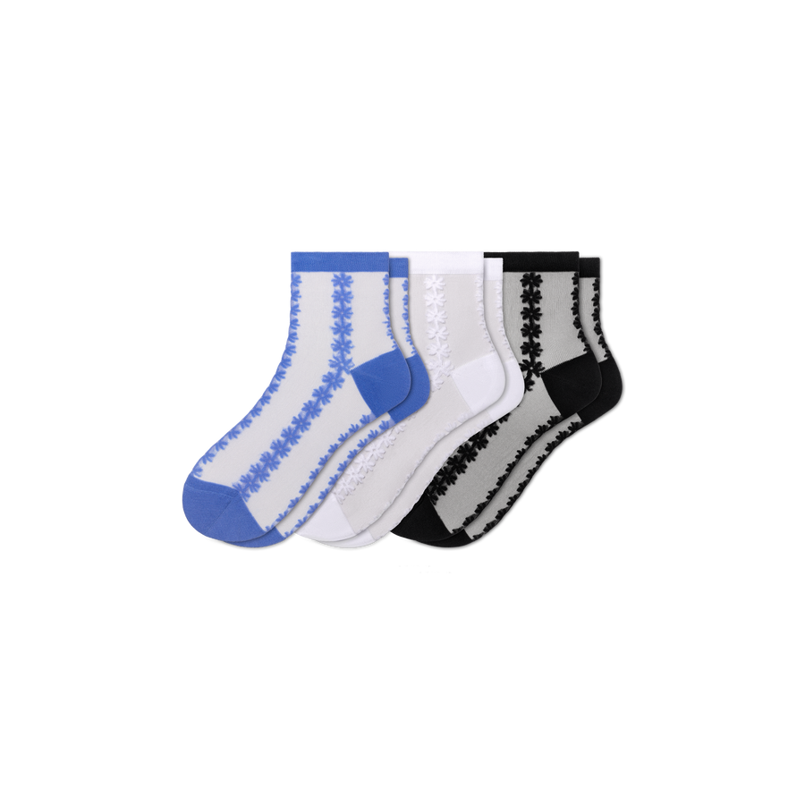Women’s Sheer Quarter Sock 3-Pack - Ready Pick