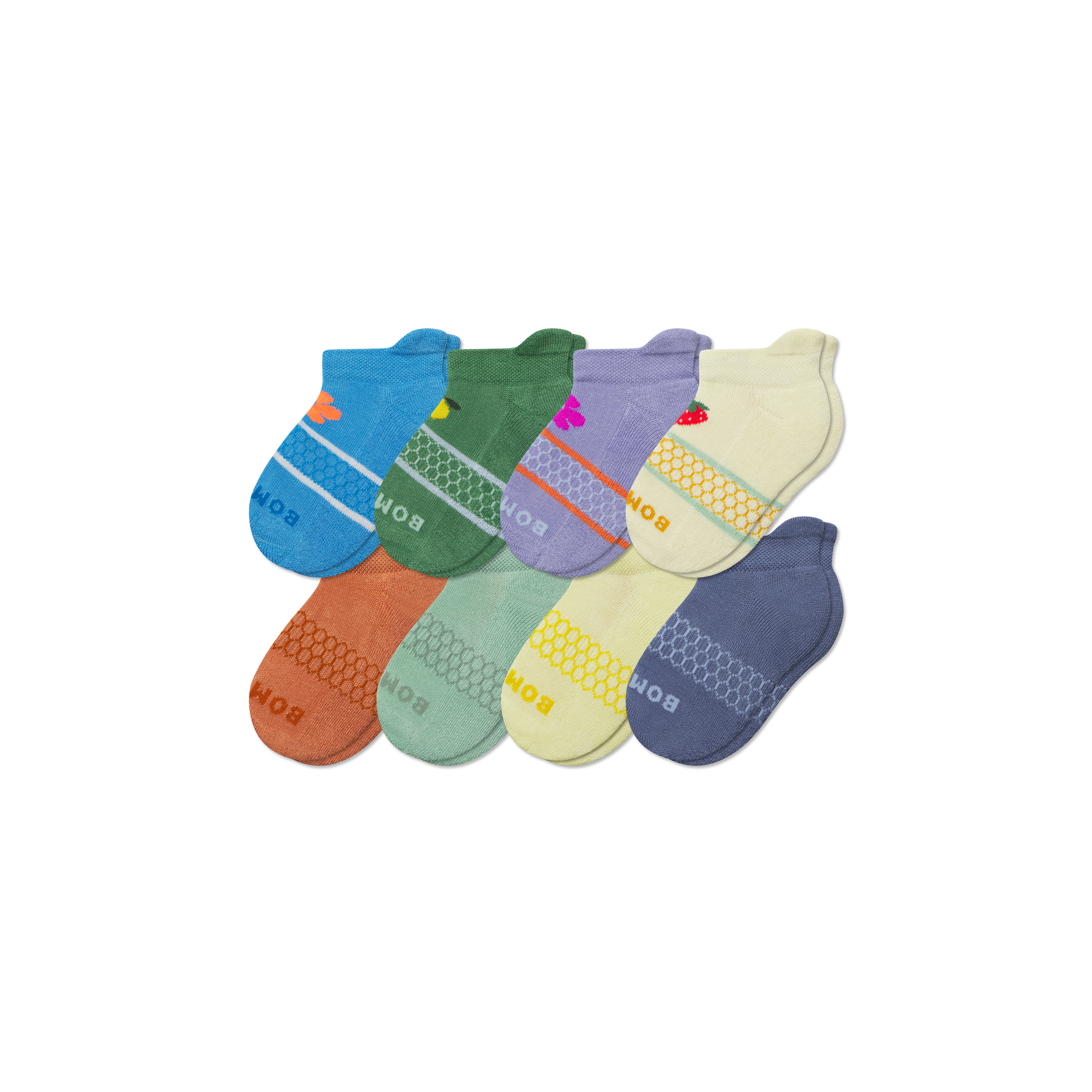 Junior Ankle Sock 8-Pack - jade blue floral mix L