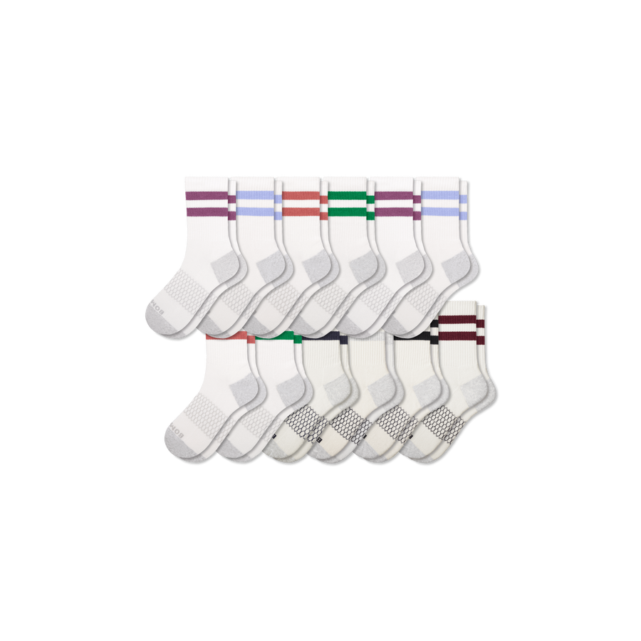 Men's Vintage Stripes Half Calf Sock 12-Pack - Classic Ready