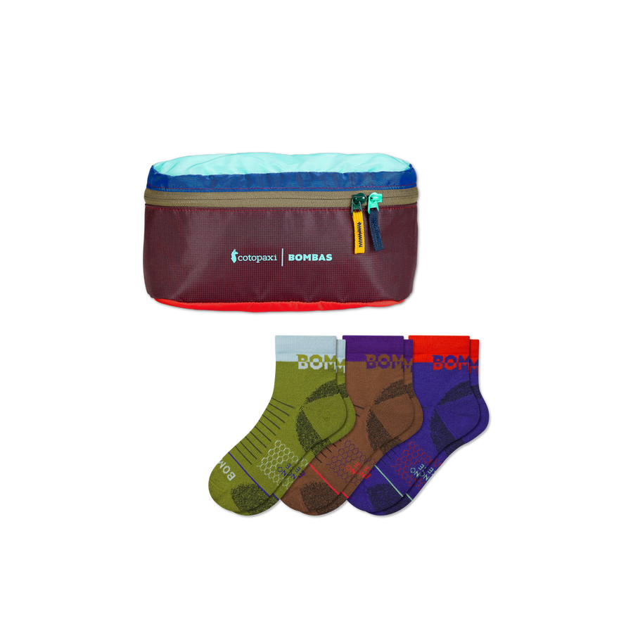 Men's Merino Wool Blend Hiking Quarter Sock 3-Pack & Cotopaxi Fanny Pack - Easy Choice