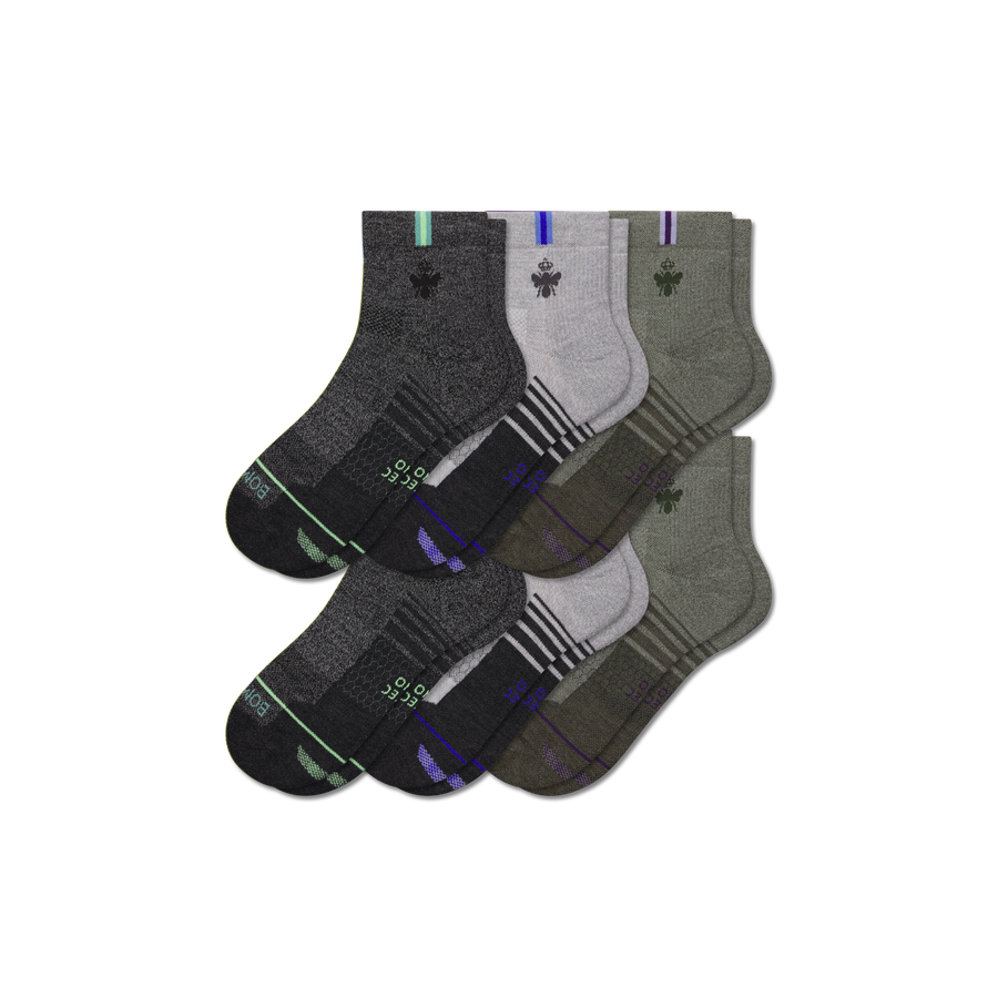 Women's Merino Wool Blend Run Quarter Sock 6-Pack - Soft Step