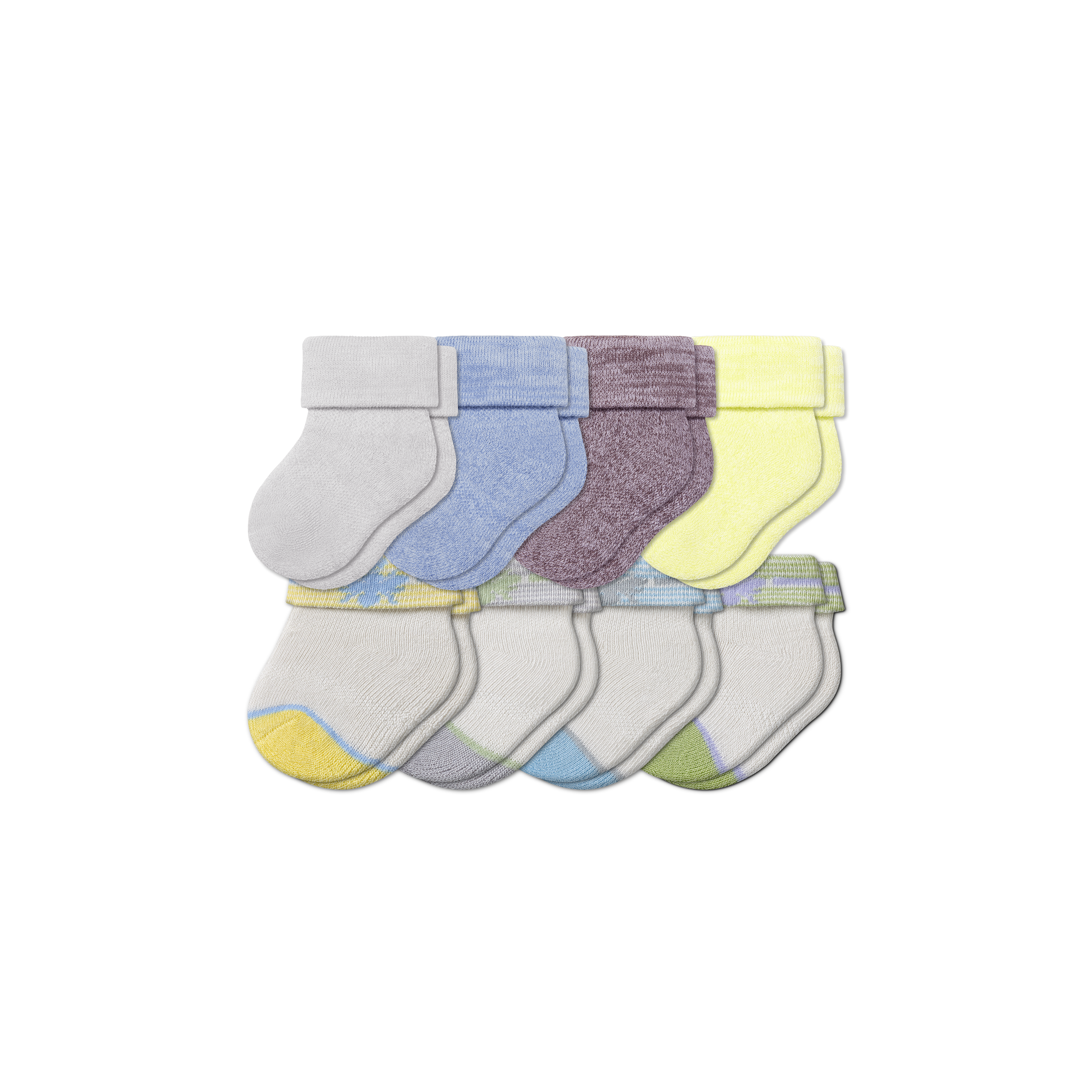 Baby Socks 8-Pack (0-6 Months) - Mineral Purple Solids Mix L