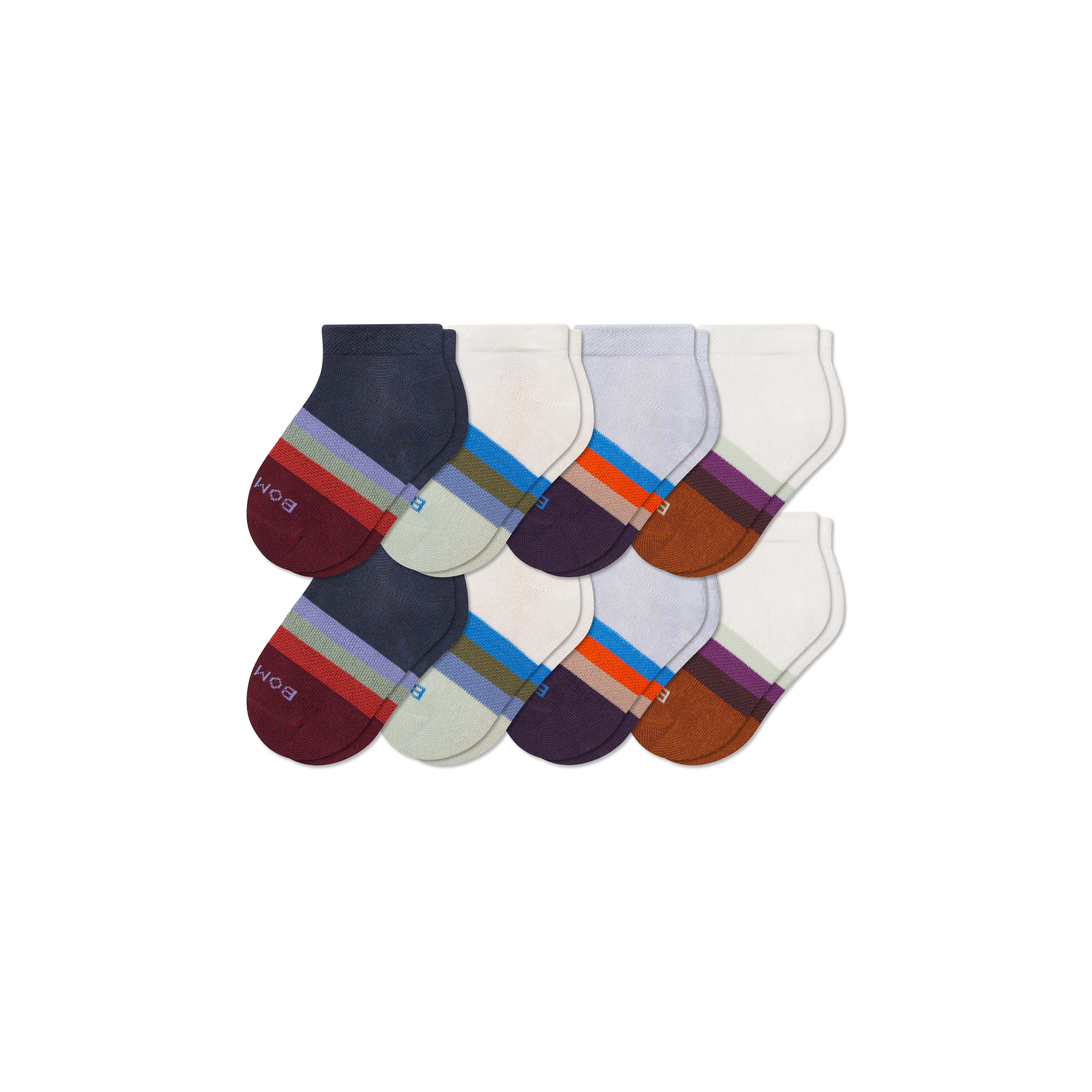 Junior Lightweight Ankle Sock 8-Pack - Mint Foam Mix L