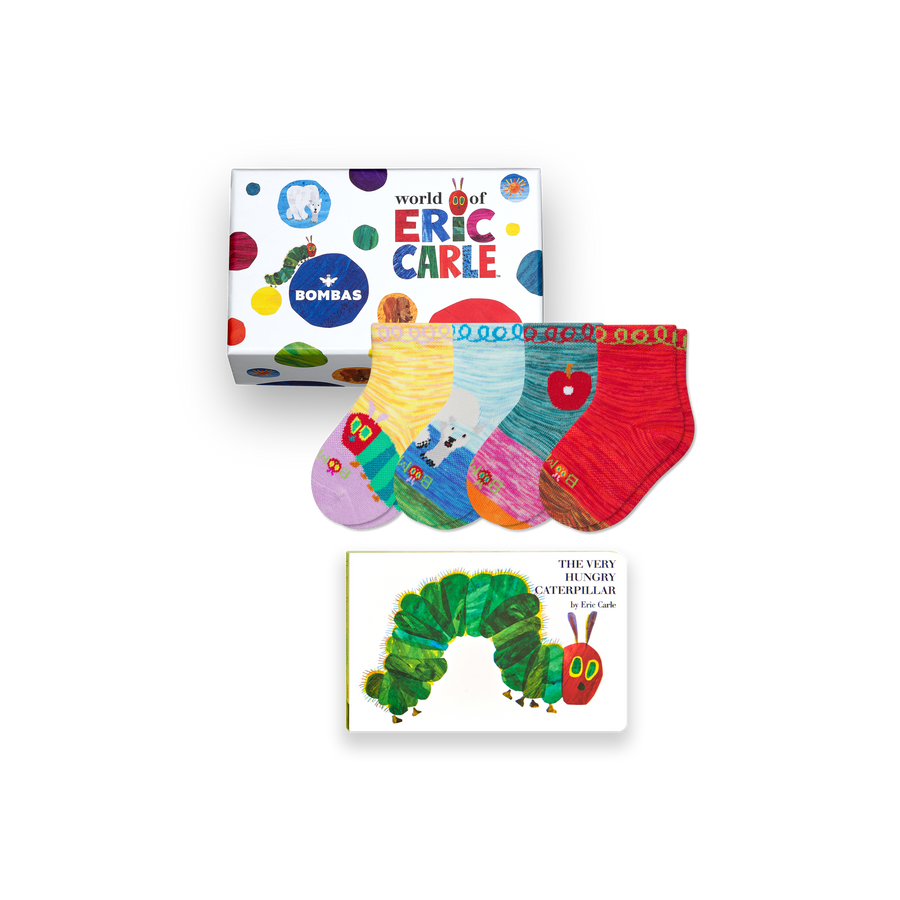 Toddler Eric Carle Calf Sock 4-Pack Gift Box & Book - Simple Style