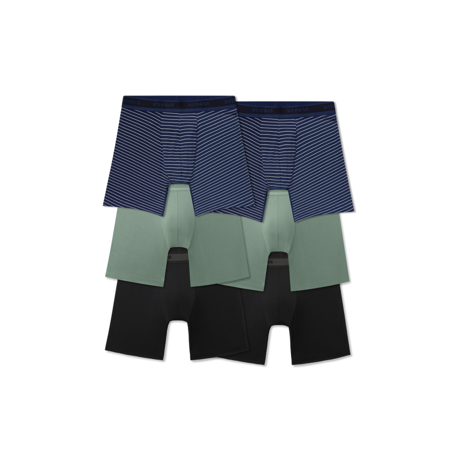 Men's Soft Flex Boxer Brief 6" 6-Pack - Clean Finish