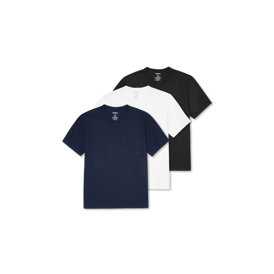 Men’s Premium Weight Pocket Crew Neck T-Shirt 3-Pack - Premium Pick