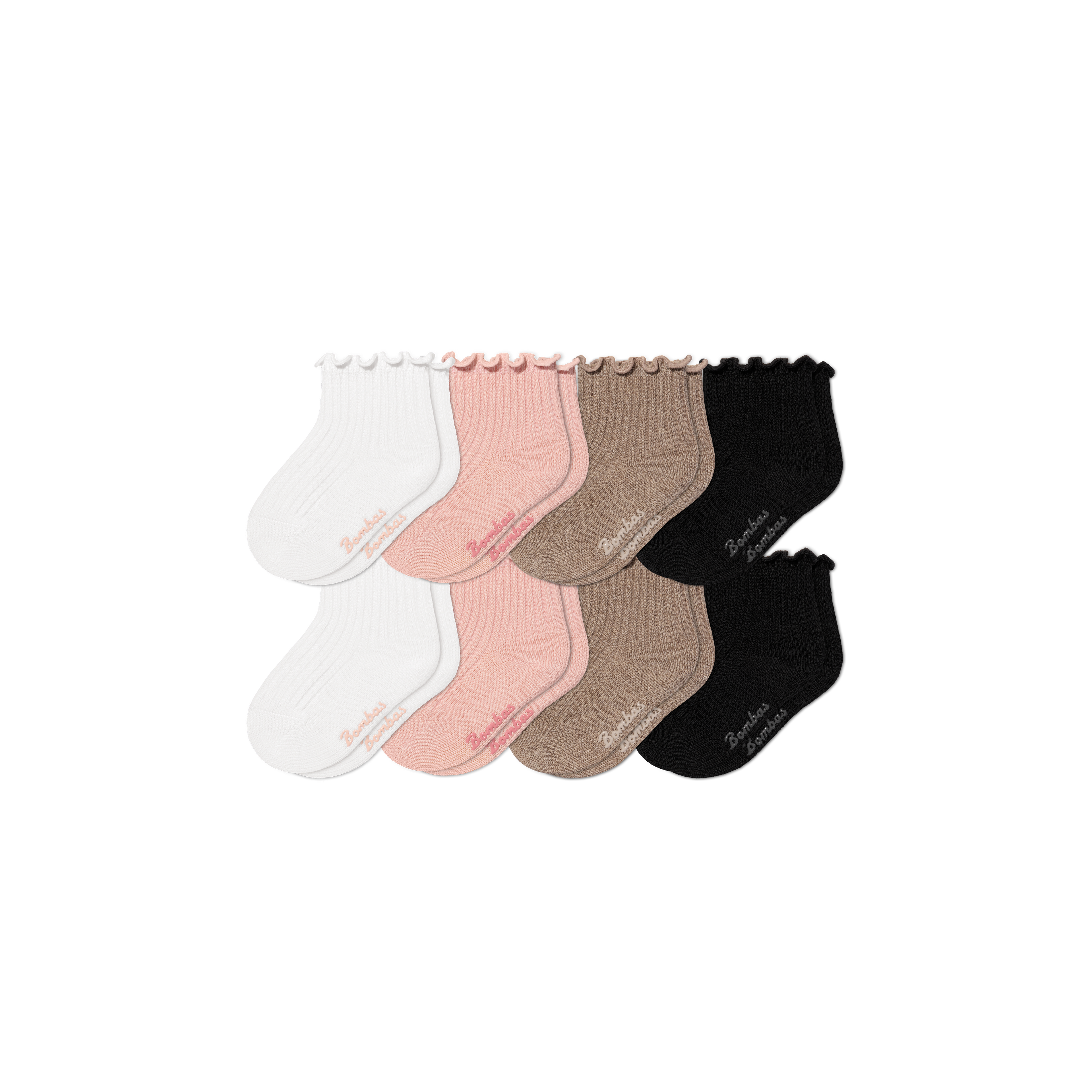 Baby Ruffle Rib Calf Sock 8-Pack (0-6 Months) - pink shadow mix L