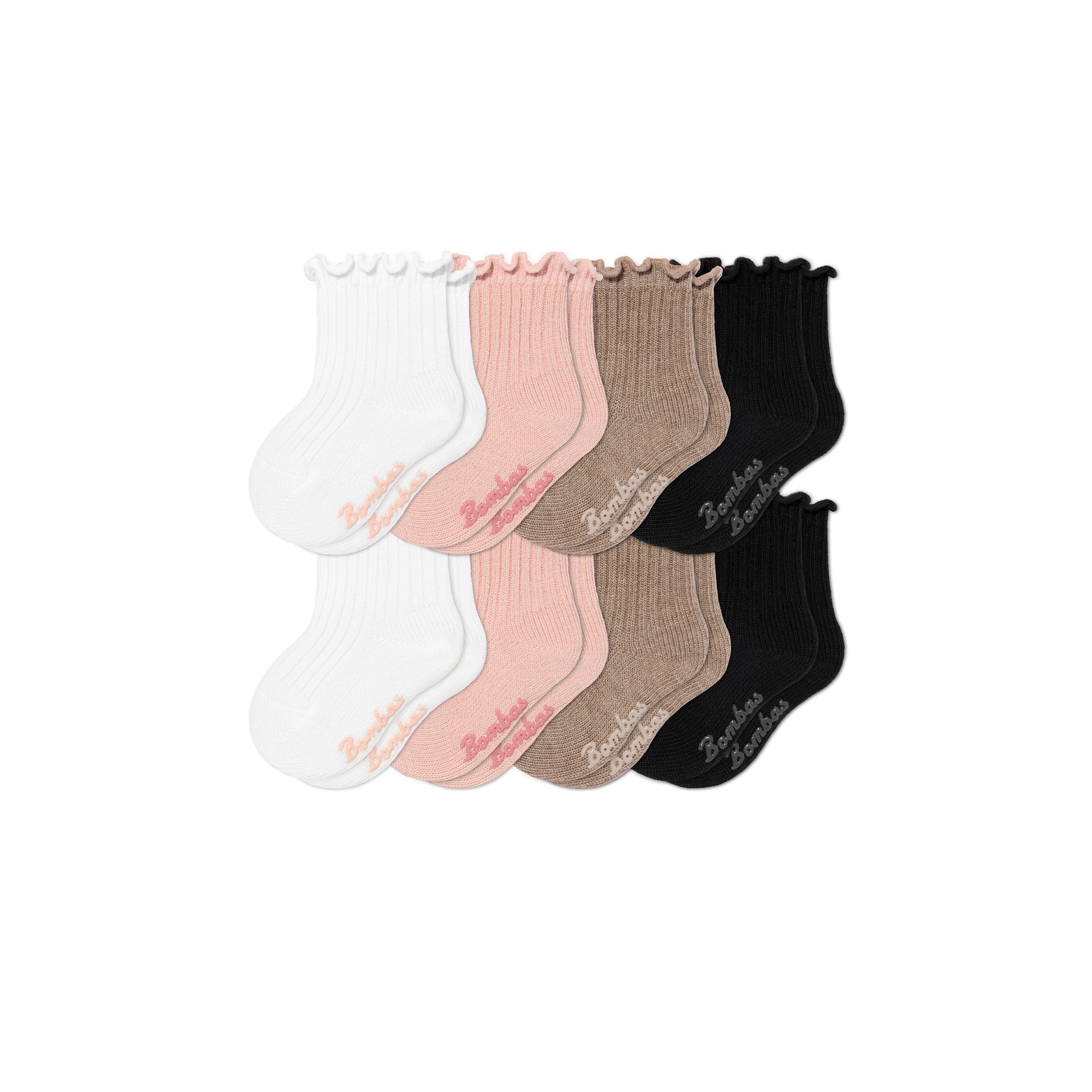 Baby Ruffle Rib Calf Sock 8-Pack (6-12 Months) - pink shadow mix L