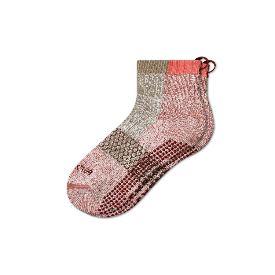 Men's Merino Wool Blend Gripper House Socks - Travel Pair