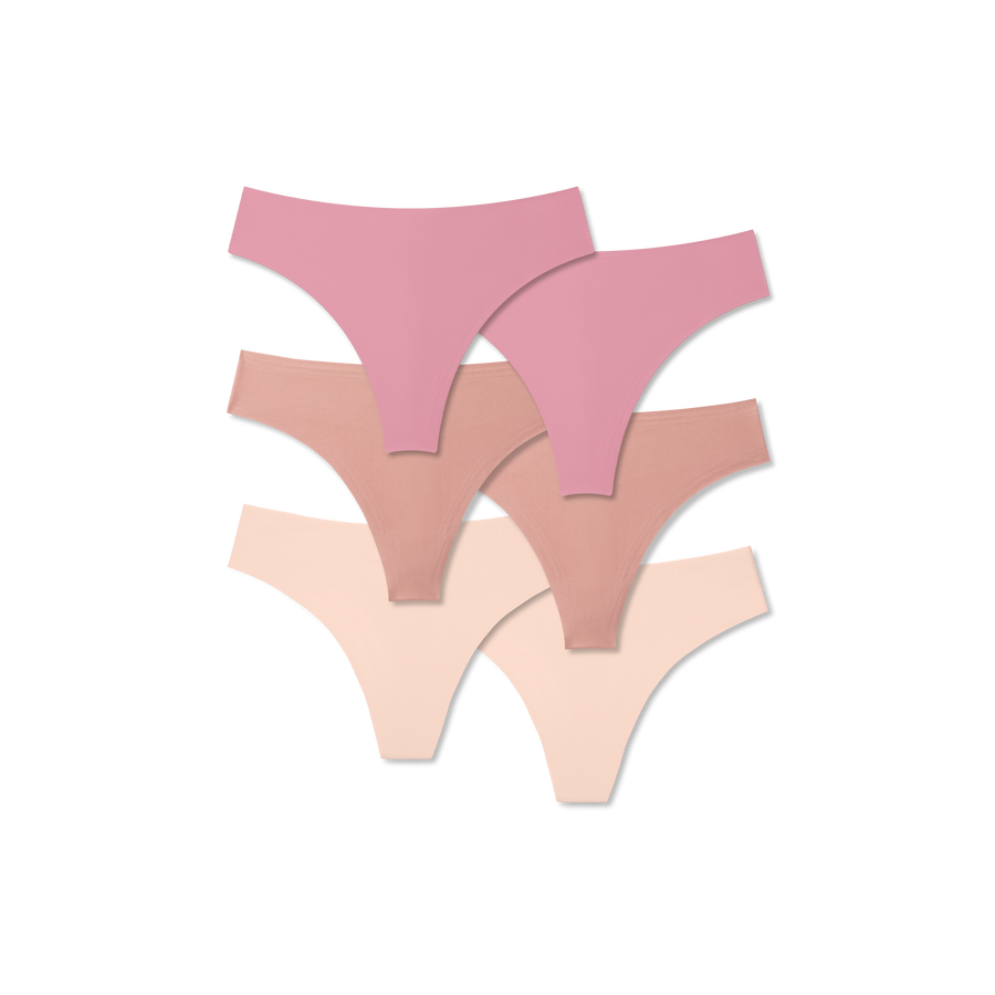 Women's No Show Thong 6-Pack - Weekend Comfort