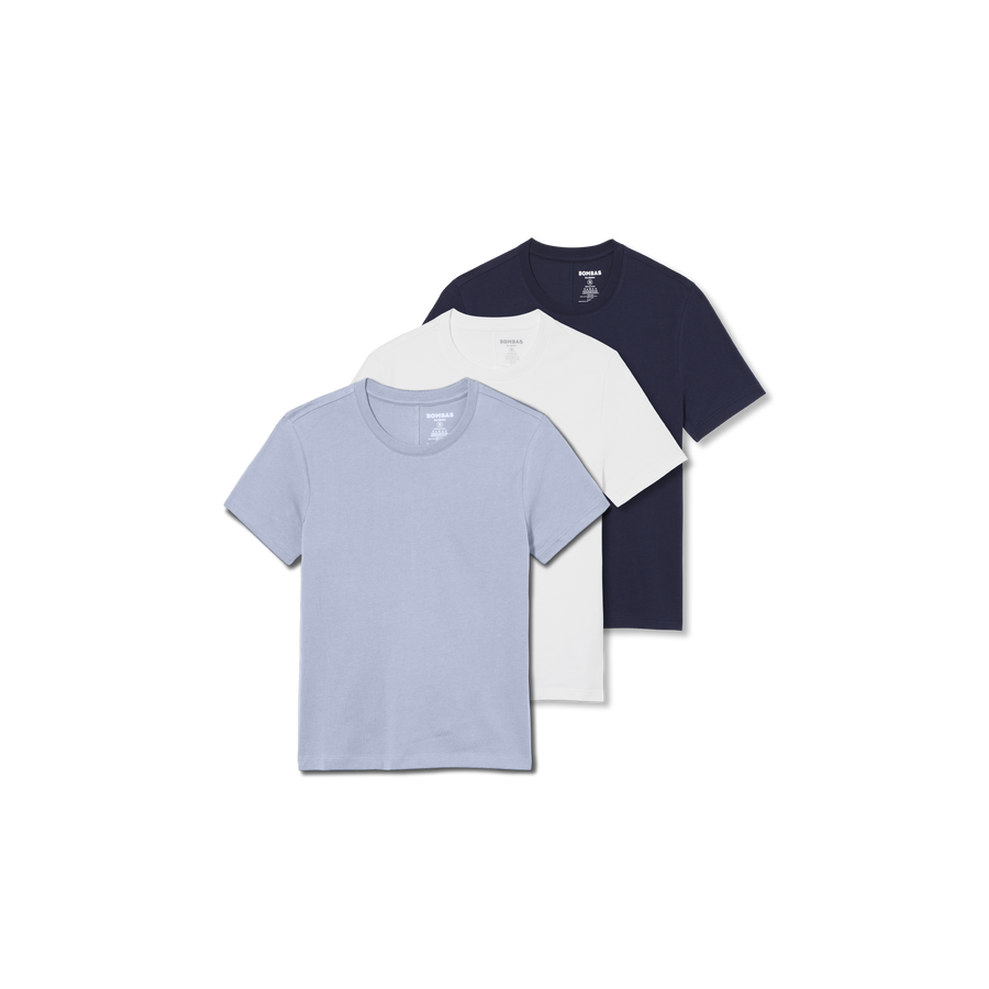 Women's Pima Cotton Slim Crew Neck T-Shirt 3-Pack - Daily Comfort