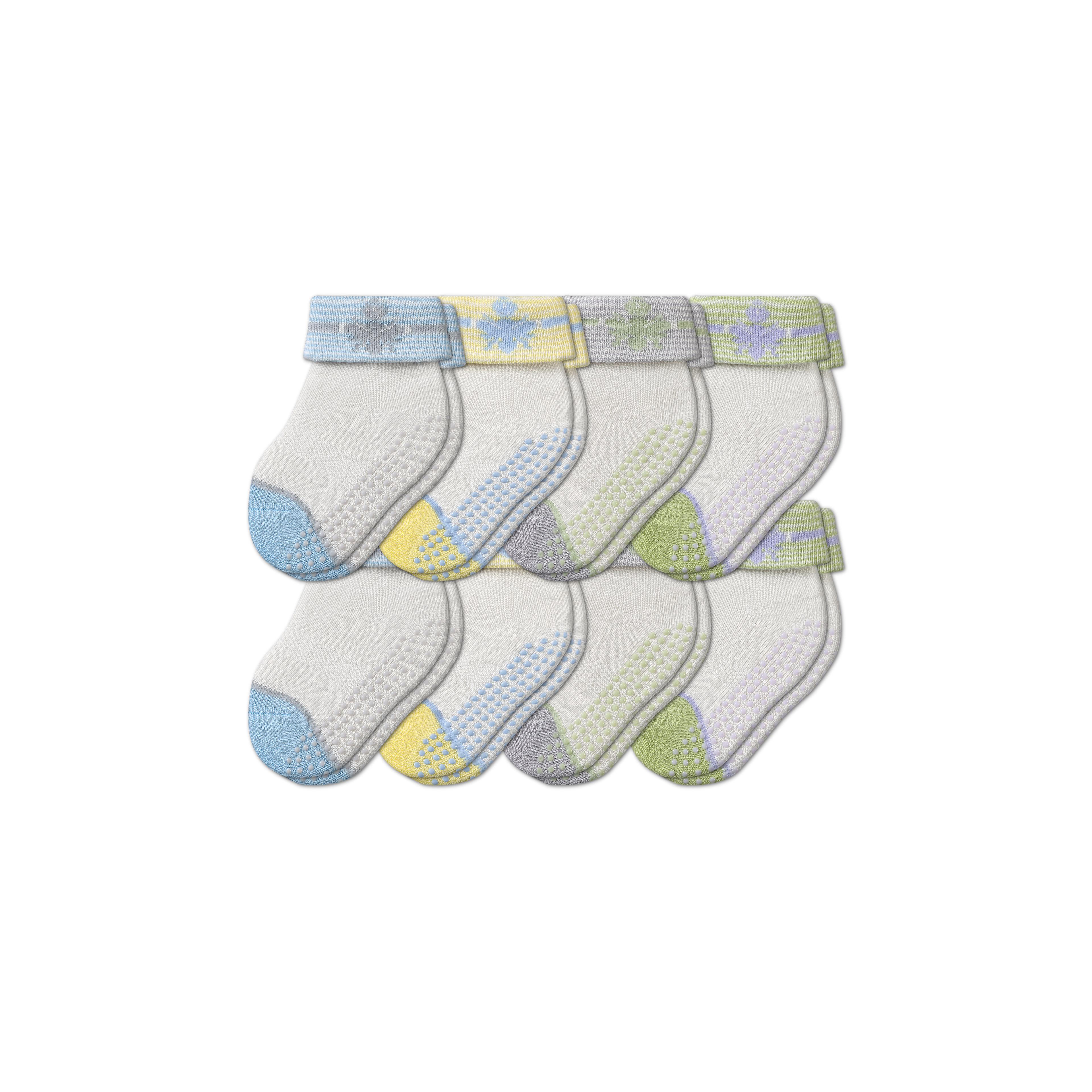 Baby Gripper Socks 8-Pack (6-12 Months) stripe mix