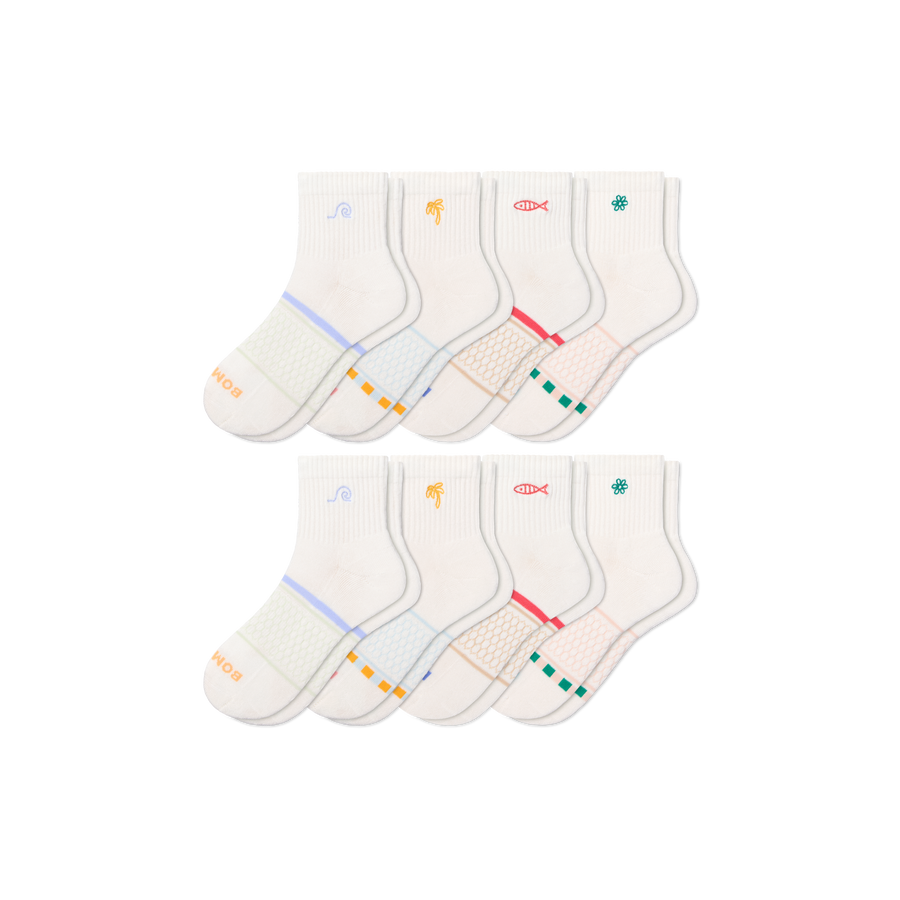 Women's Beach Day Quarter Sock 8-Pack - Essential Ready