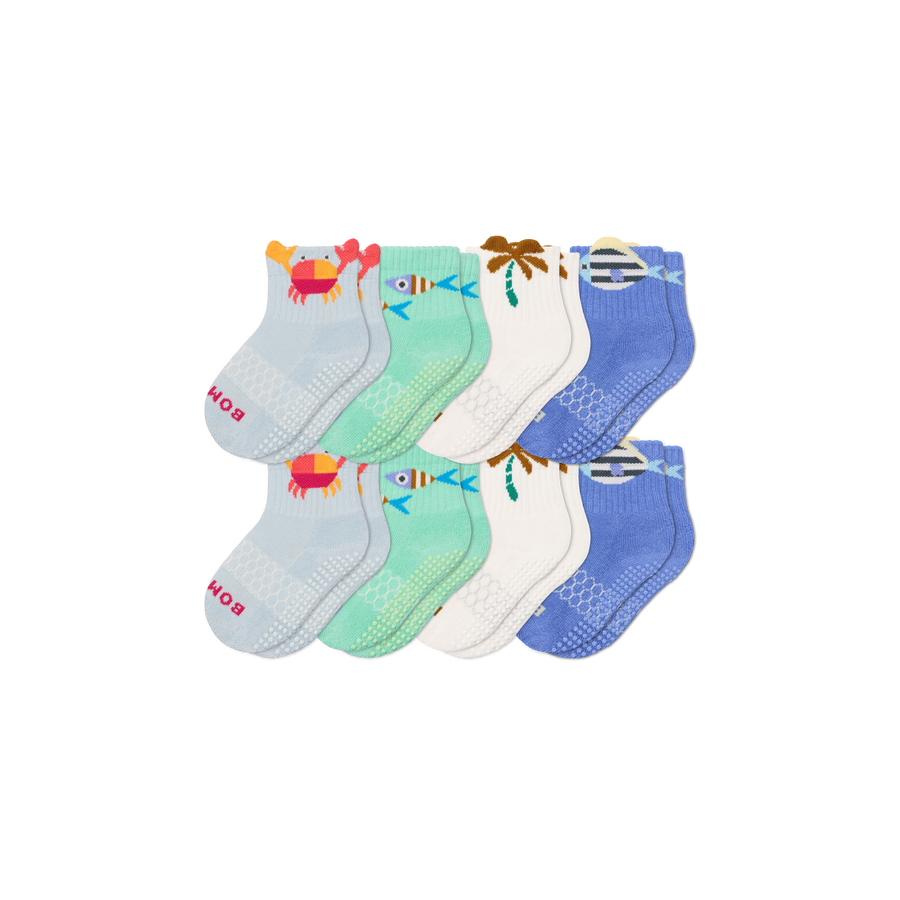 Toddler Gripper Calf Sock 8-Pack - Light Cushion