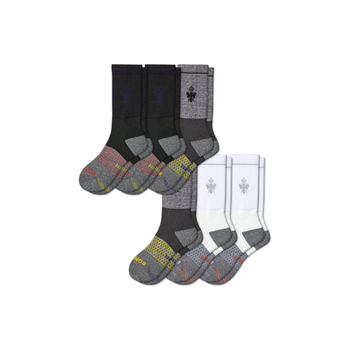 Men's All-Purpose Performance Work Calf Sock 6-Pack - white-black-mix - 1
